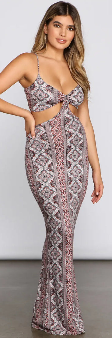 Carefree Bohemian Chic Cutout Maxi Dress