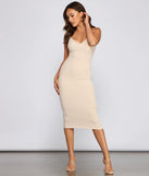 Stylish Stunner Ribbed Knit Midi Dress