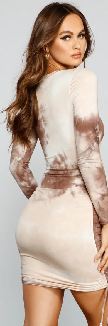 Pull In Closer Tie Dye Mini Dress