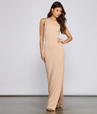 Chic High-Slit Basic Maxi Dress