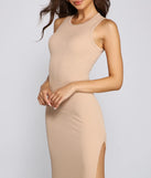 Chic High-Slit Basic Maxi Dress