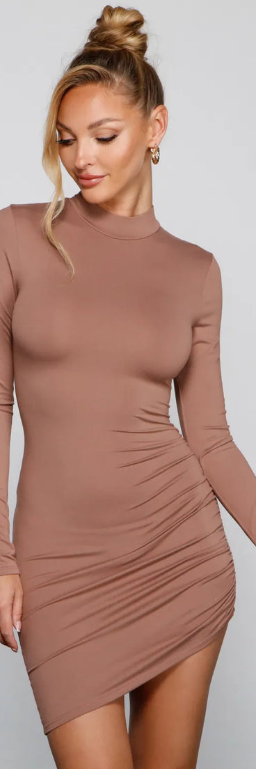 Shirr Thing Long Sleeve Mini Dress