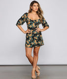 Floral Frenzy Off The Shoulder Skater Dress