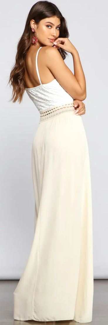 Crochet Cutie Linen Maxi Dress