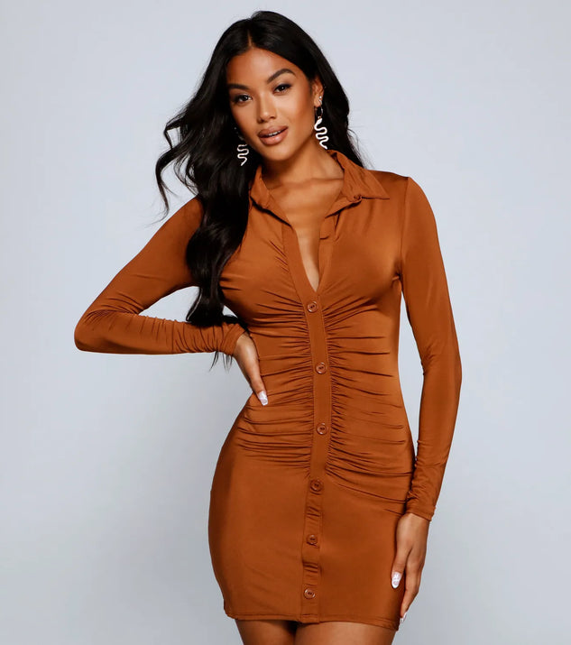 Classically Chic Button Up Mini Dress