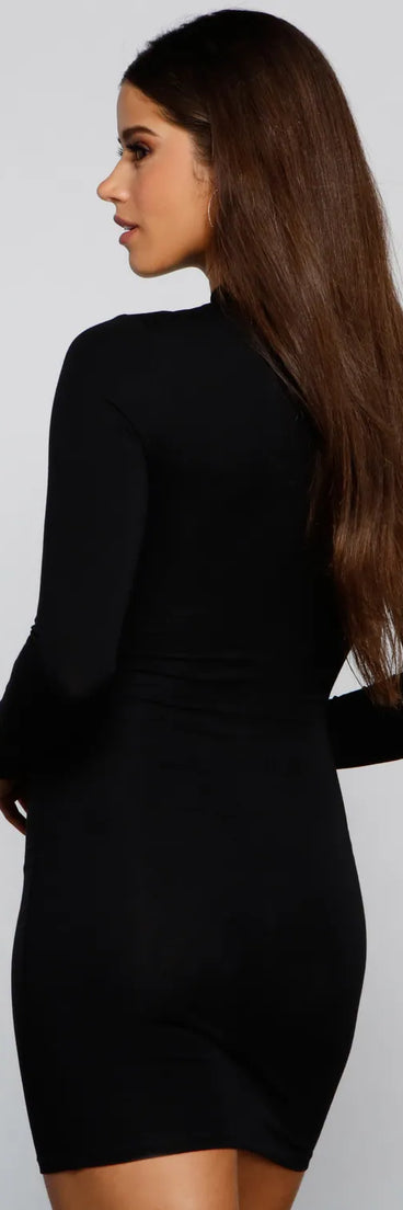 Simply Stylish Mock Neck Mini Dress