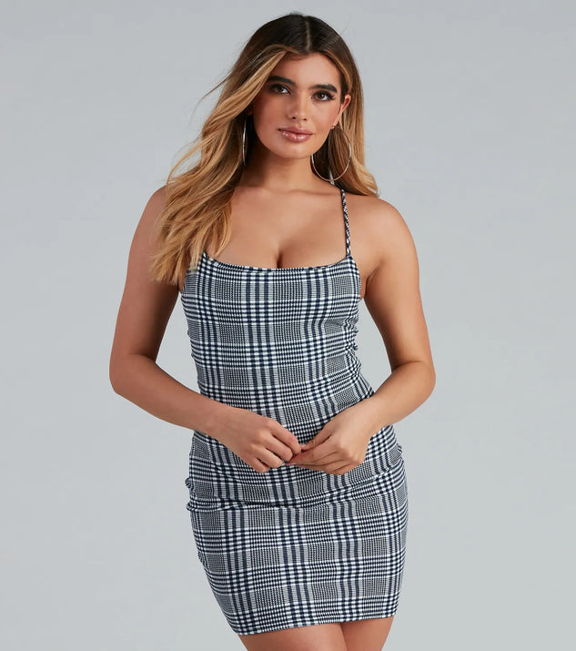 Trendy Stunner Plaid Mini Dress