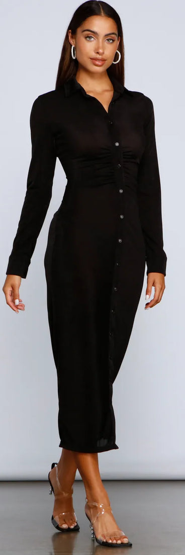 Trendsetting Stunner Slinky Knit Midi Dress