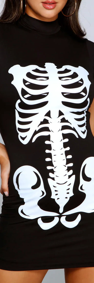 Bad To The Bone Halloween Mini Dress