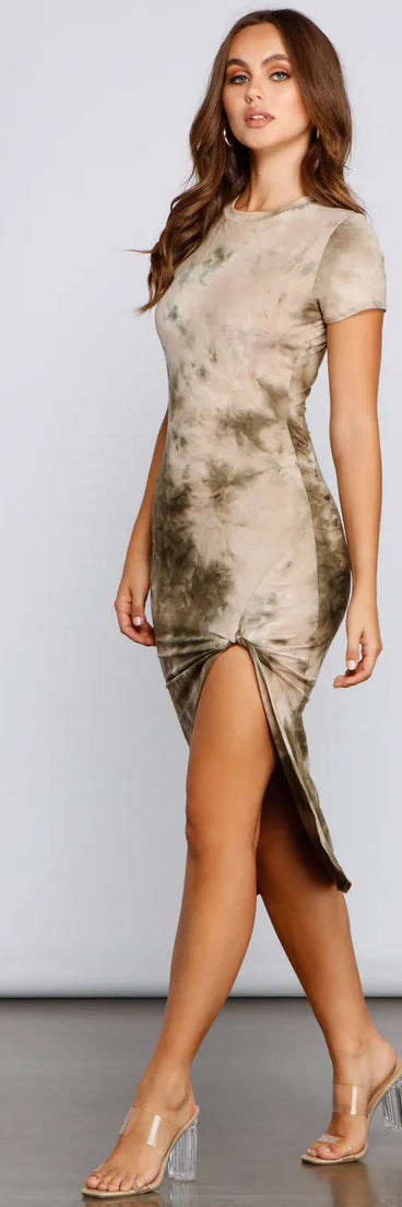 Retro Mood Tie Dye Midi Dress