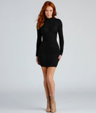 Ruched Babe Mock Neck Bodycon Dress