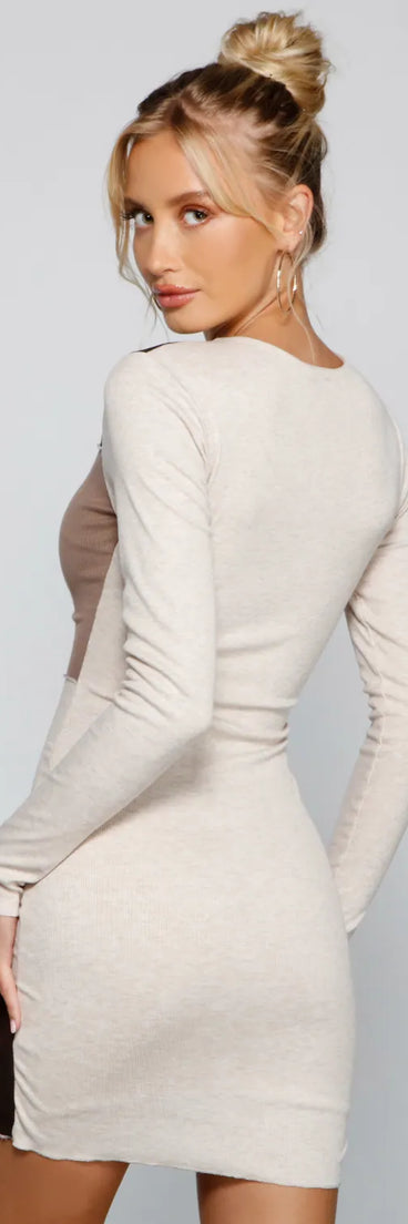 Keeping Up With Knit Colorblock Mini Dress
