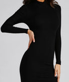 Falling For Chic Mock Neck Dress