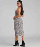 Steal The Spotlight Leopard Slit Midi Dress