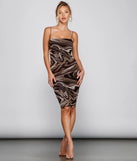 Trendy Silhouette Marble Mesh Midi Dress