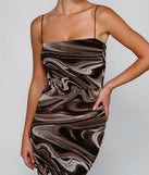 Trendy Silhouette Marble Mesh Midi Dress