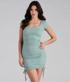 Casual Trendsetter Ruched Knit Mini Dress