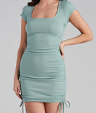 Casual Trendsetter Ruched Knit Mini Dress