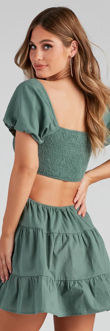 Puff Love Square Neck Skater Dress