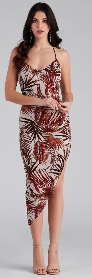 Paradise Calls Tropical Midi Dress