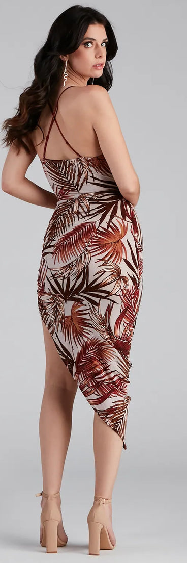 Paradise Calls Tropical Midi Dress