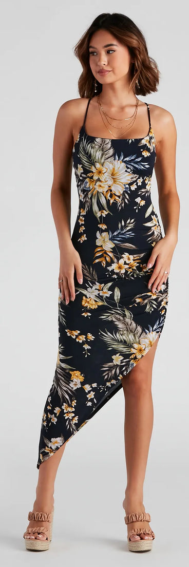 Jetset Getaway Tropical Midi Dress