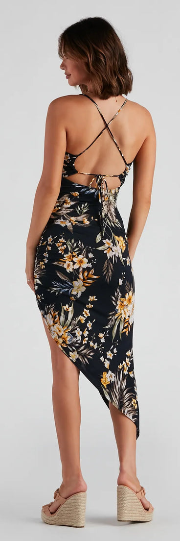 Jetset Getaway Tropical Midi Dress