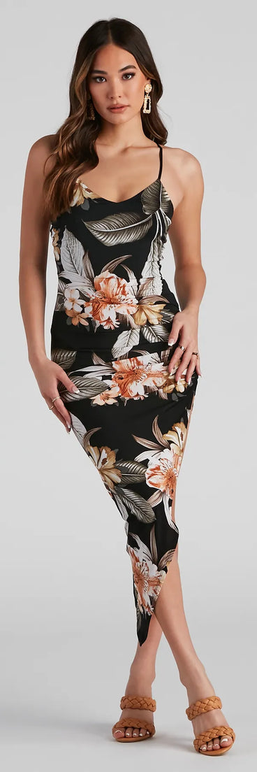 Sunset Walk Floral Midi Dress