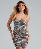 On Trend Marble Ruched Short Dress