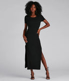 Effortless Mood Ribbed Knit Midi Dress