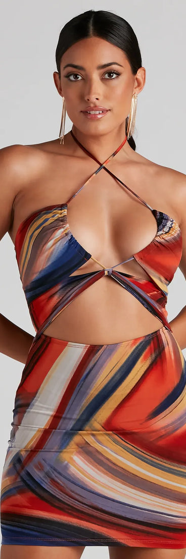 Good Times Marble Halter Dress