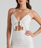 Innocent Charm Eyelet V-Neck Dress