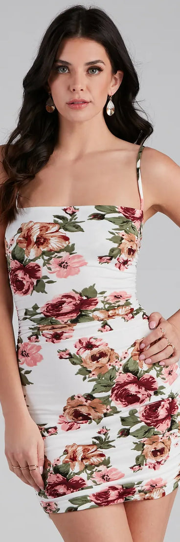 Charming Beauty Floral Bodycon Dress