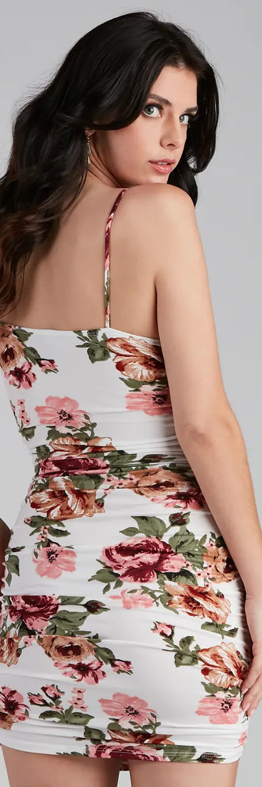 Charming Beauty Floral Bodycon Dress