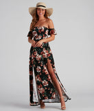 Vineyard Floral Slit Maxi Dress