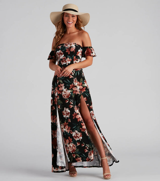 Vineyard Floral Slit Maxi Dress | Windsor Vineyard Floral Slit Maxi Dress | Windsor
