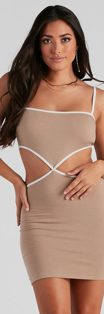 Chic Neutral Vibe Mini Dress