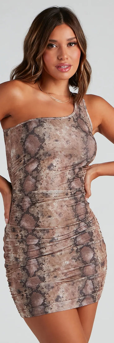 Sultry Mood Snake Print Mini Dress