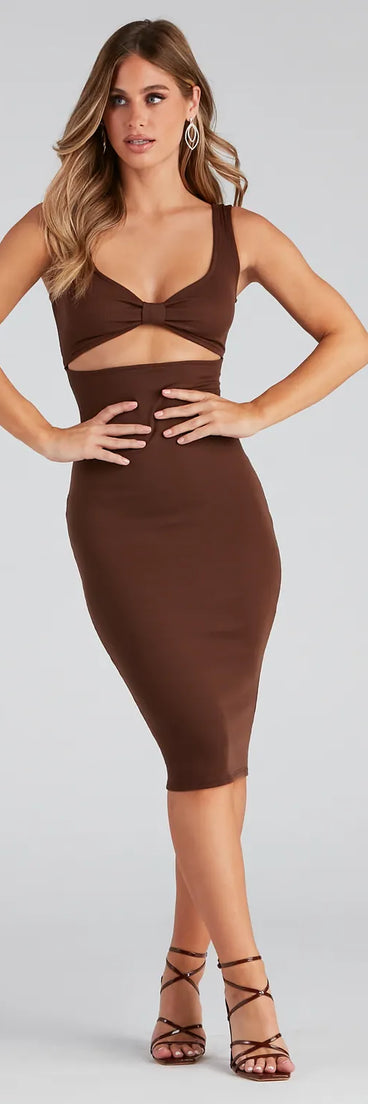 Moments Twist Front Midi Dress