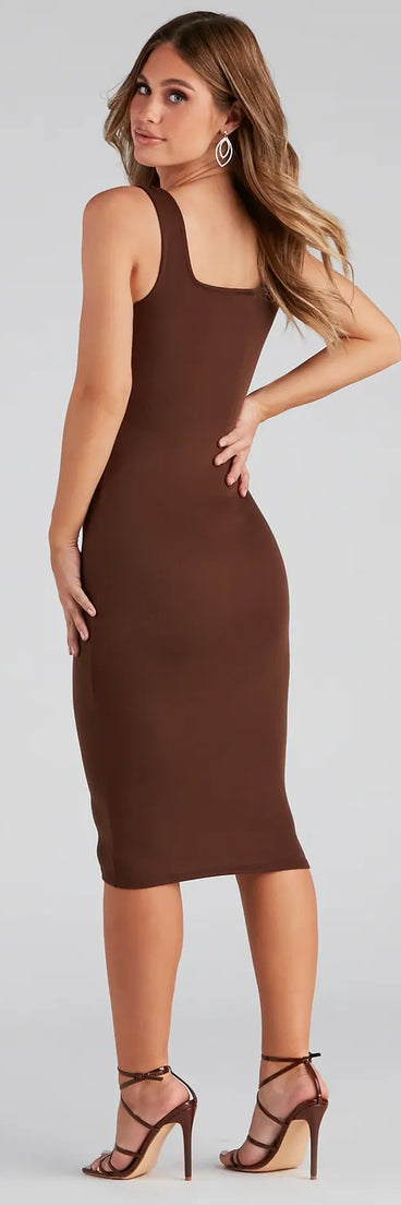 Moments Twist Front Midi Dress