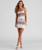 Trendy Neutral Tie-Dye Mini Dress
