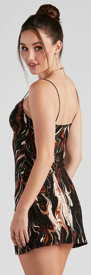 Perfect Swirls V-Neck Mini Dress