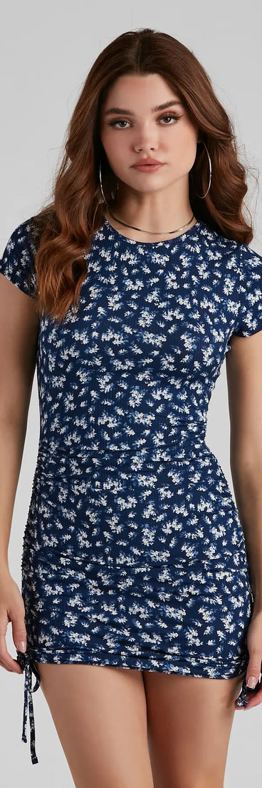 Wildflower Crew Neck Mini Dress