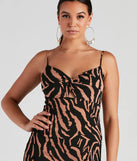 So Sleek Zebra Print Midi Dress