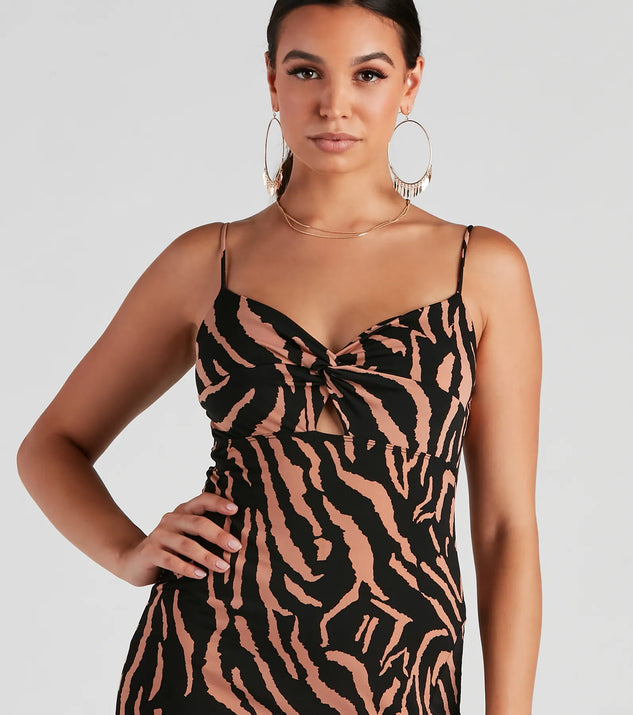 So Sleek Zebra Print Midi Dress | Windsor