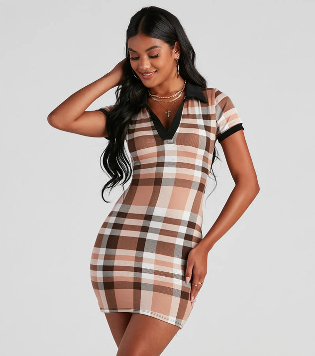 Keep It In Check Plaid Mini Dress Windsor