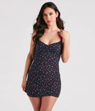 Flirty Floral Vibes Ruched Mini Dress