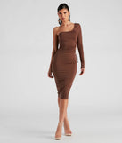 Draw Attention One-Shoulder Midi Dress