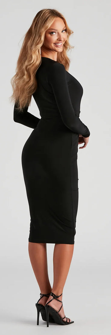 Knot Pleasure Crew Neck Midi Dress