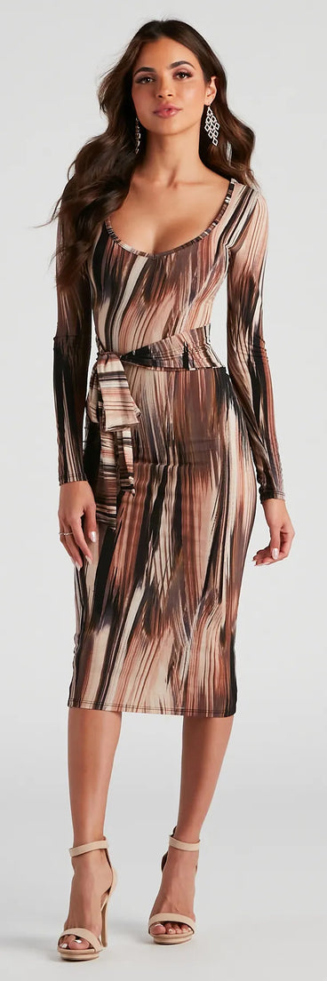Wear Your Art Striped Midi Dress